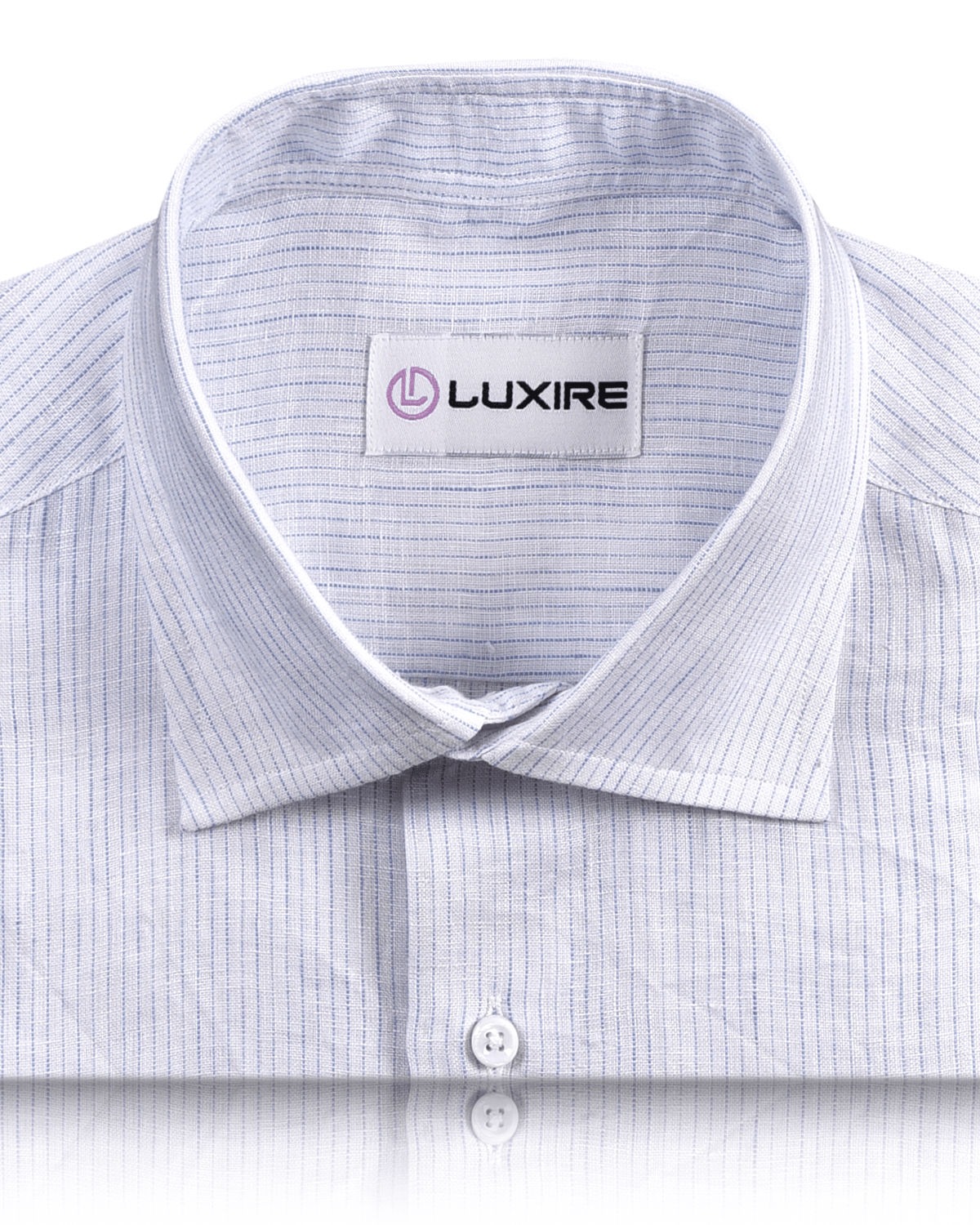 pencil stripe dress shirt Proper Cloth Men's Mayfair Wrinkle-Resistant Light Blue Pencil Stripe Custom Dress Shirt