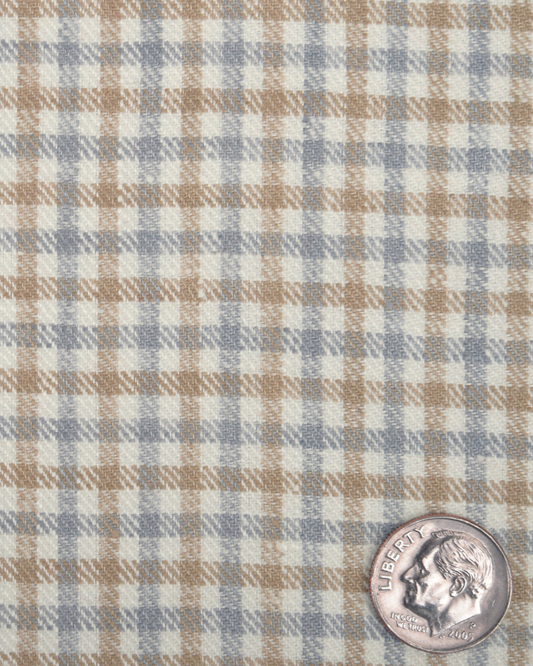 Close up of the custom linen shirt for men in brozne and silver checks by Luxire Clothing