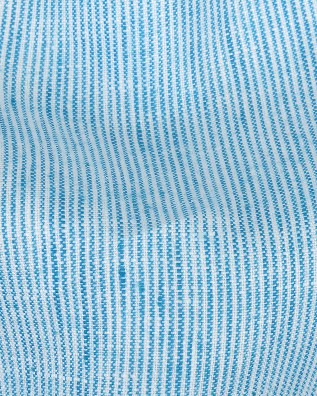 Close up of the custom linen shirt for men in candy blue by Luxire Clothing