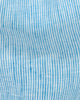 Close up of the custom linen shirt for men in candy blue by Luxire Clothing