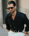 Black Linen Classic Shirt