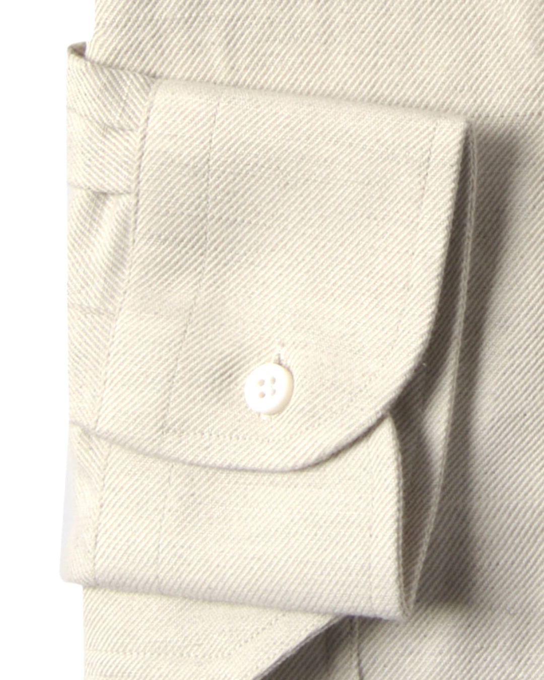 Cuff of the custom linen shirt for men in cream twill by Luxire Clothing