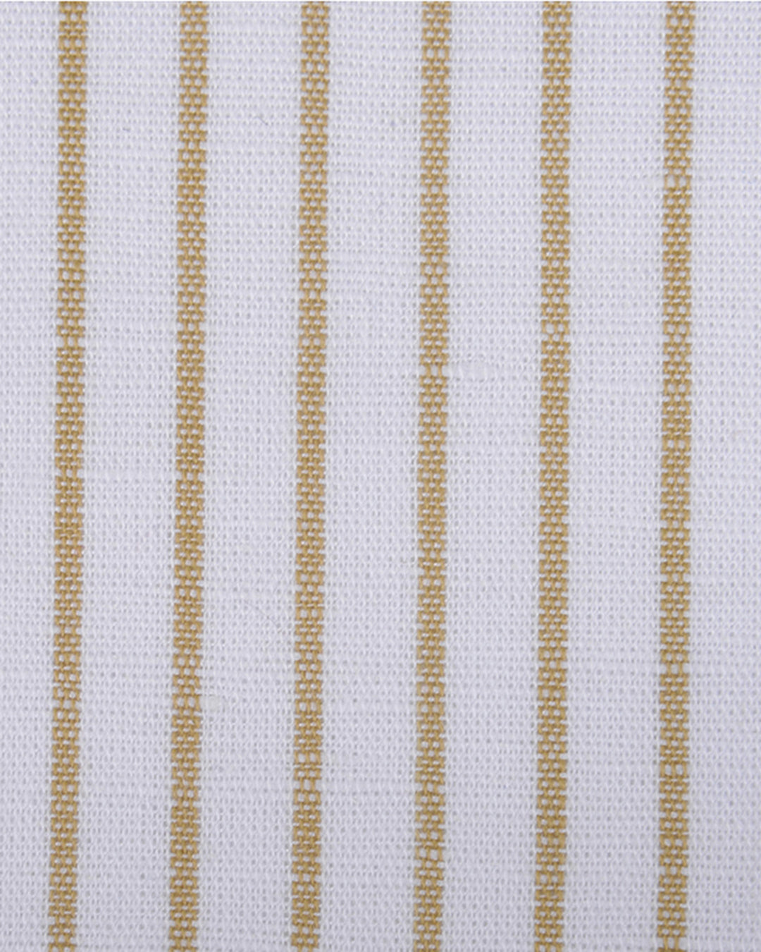 Close up of the custom linen shirt for men in white with ecru stripes by Luxire Clothing