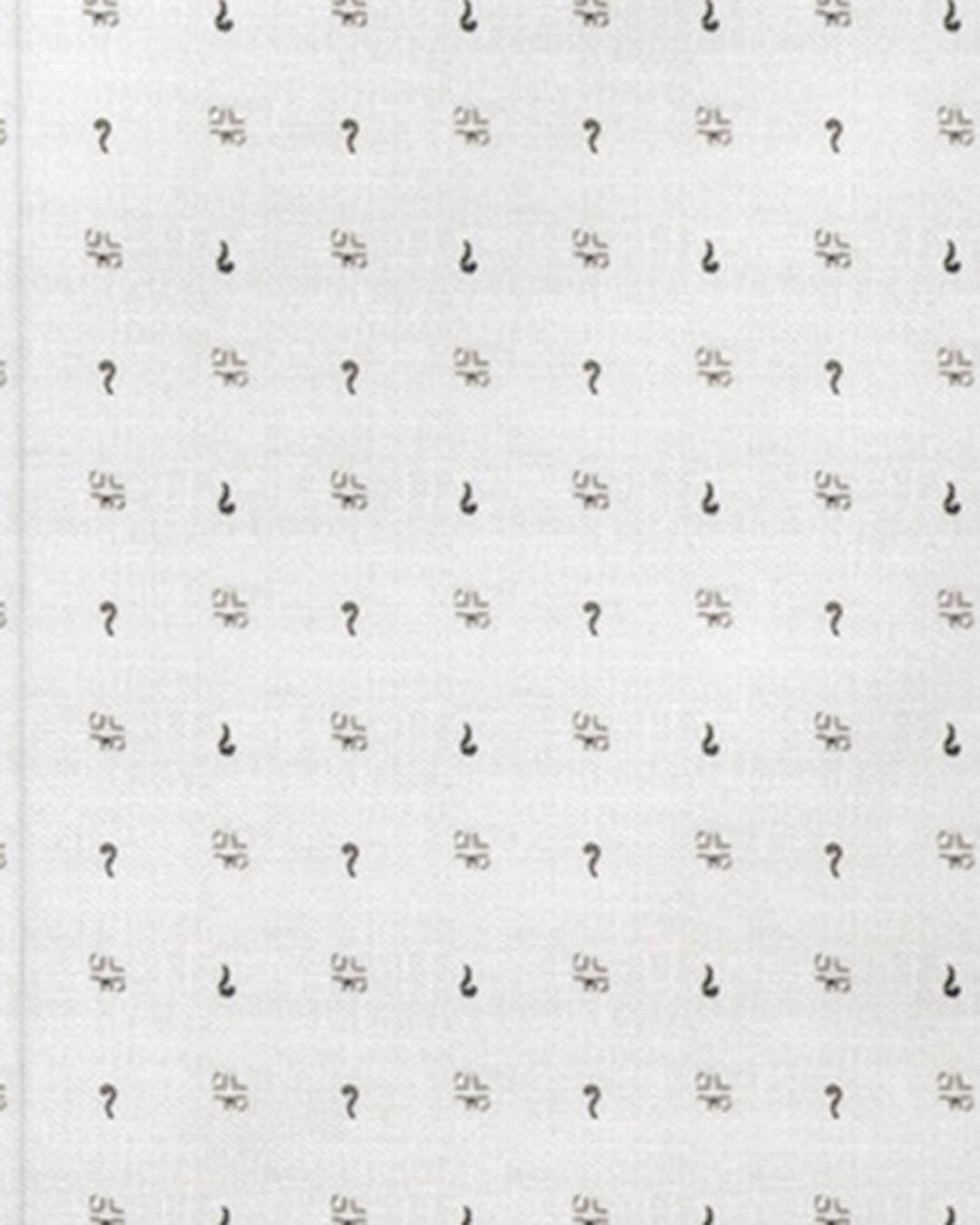 Linen: Grey Printed Marks On White - 4