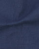 Close up of the custom linen shirt for men in indigo denim by Luxire Clothing