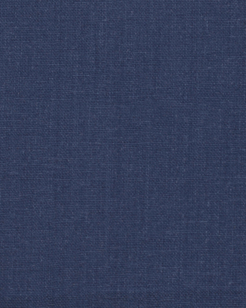 Close up of the custom linen shirt for men in indigo denim by Luxire Clothing 2