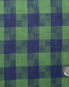 Linen: Indigo Blue Green Madras Gingham