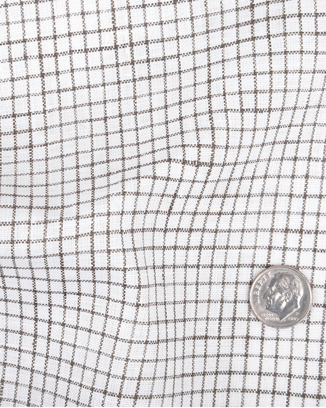 Linen: Olive Green Graph Checks On White - 5