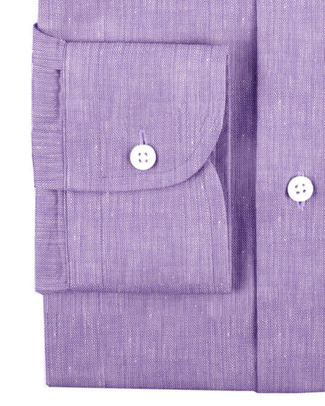 Cuff of the custom linen shirt for men in purple chambray by Luxire Clothing