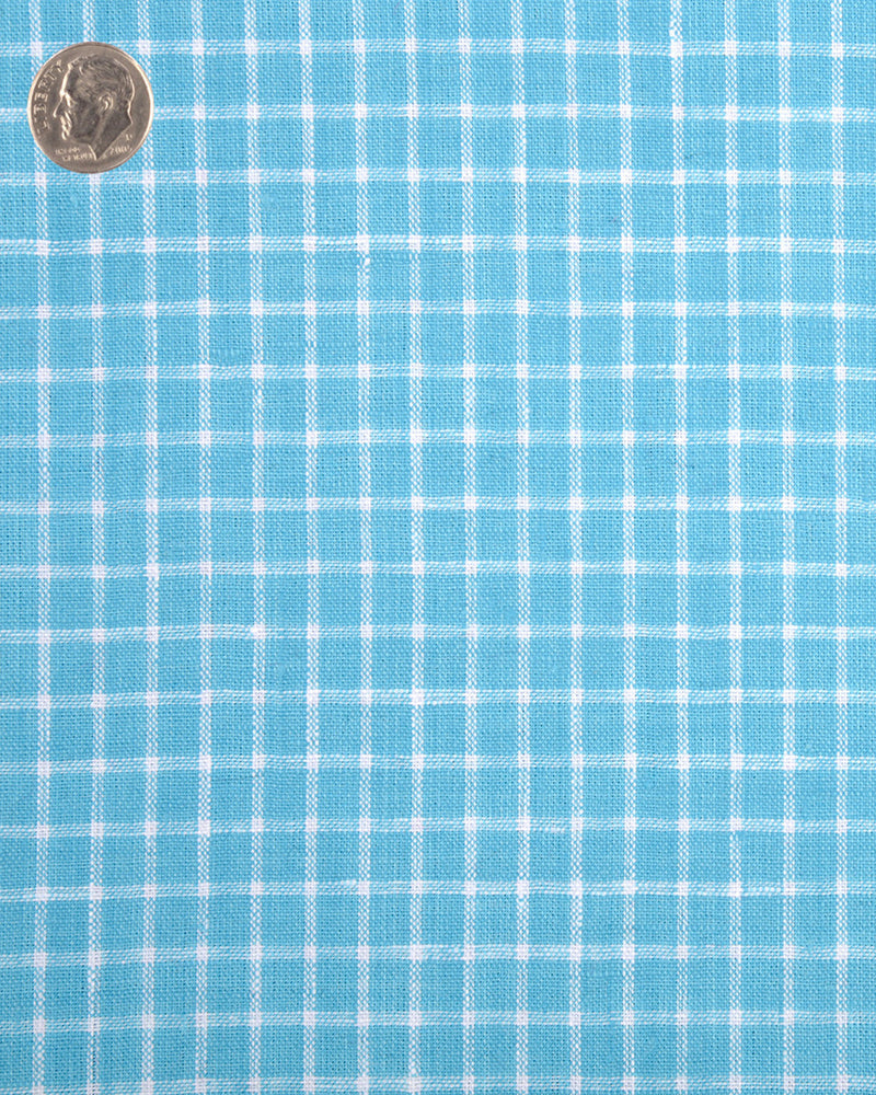 Linen: Teal Blue Graph Checks