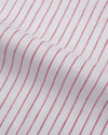 Pullover Shirt in White Red Pin Stripes Linen