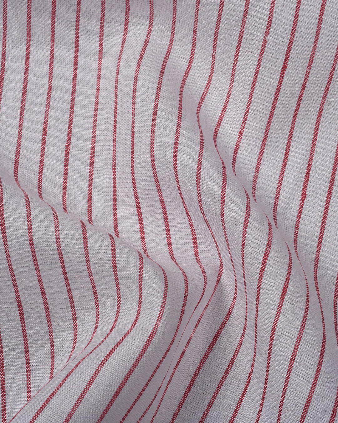 White Red Pin Stripes Linen - 5