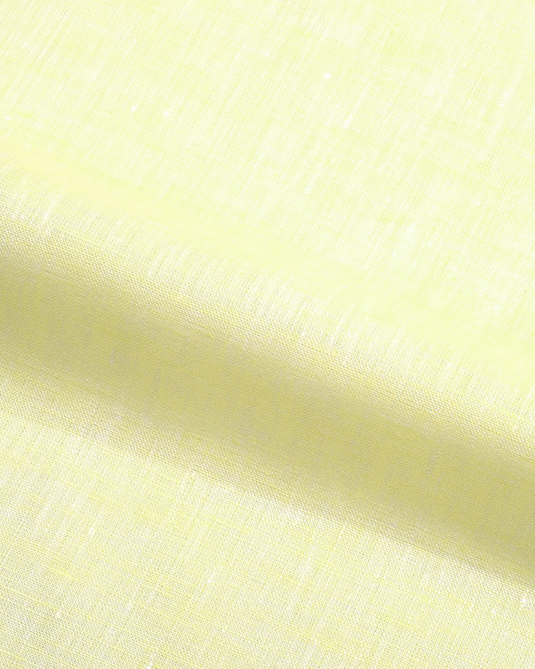 Close up of the custom linen shirt for men in pale yellow by Luxire Clothing