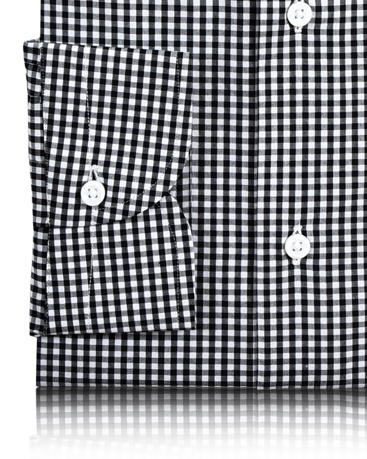 black white gingham dress shirt Men's White and Black Gingham Long Sleeve Dress Shirt, Stain Repellent, Wrinkle Resistant