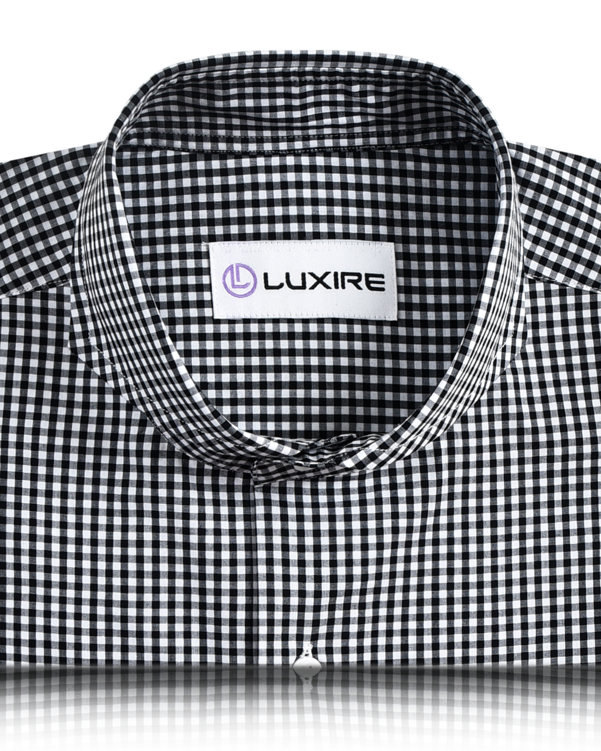 gingham black and white dress shirt Black Gingham Seersucker Button Front Short Sleeve Shirt Black / S