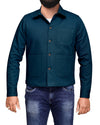 Dark Teal Denim Shirt Jacket