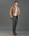 VBC: Sand Woolen Flannel Shirt Jacket