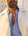 Linen Vintage Cream Birdseye Shirt Jacket