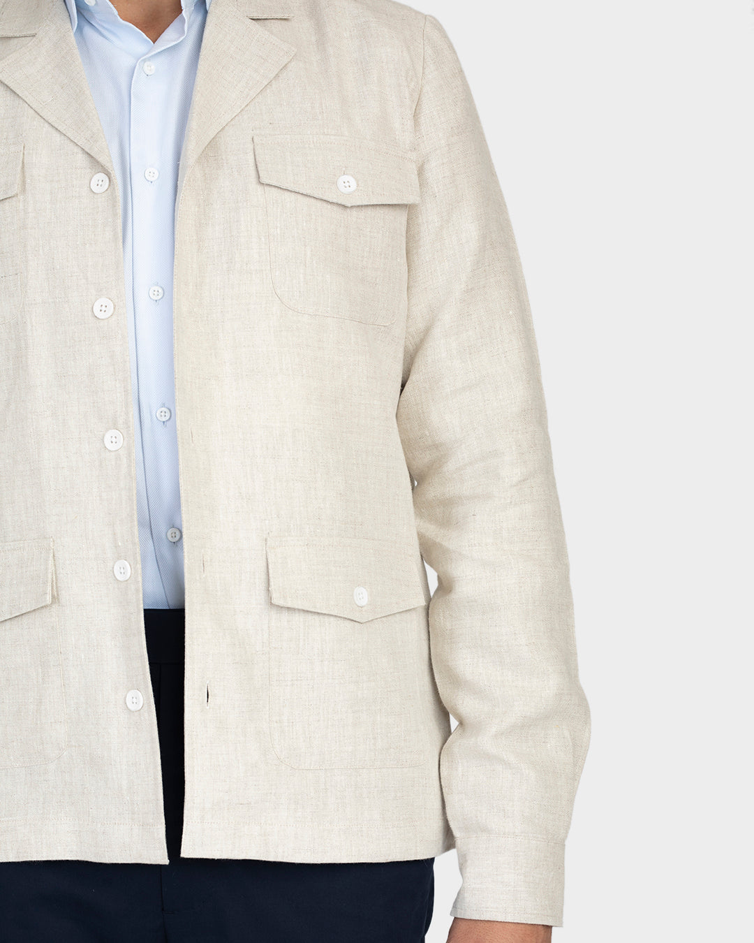 100% Linen Suiting Muslin Shirt Jacket - 5