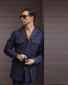 Safari Jacket in Linen Dark Indigo