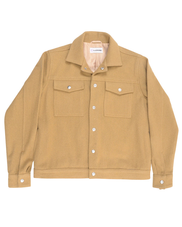 Luxire Camel Wool Shirt Jacket