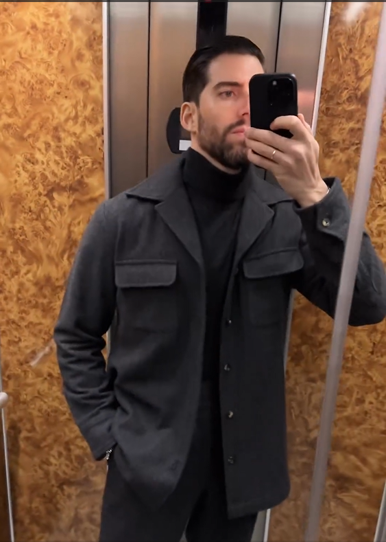 Custom Men's Shirt Jacket in Charcoal Grey Wool — Luxire Custom