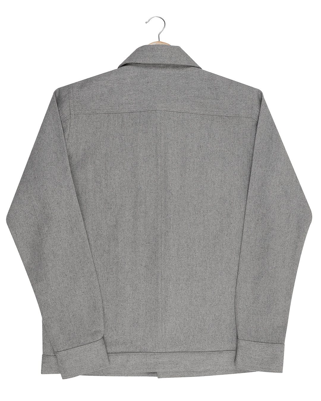 Luxire Light Grey Wool Shirt Jacket - 4