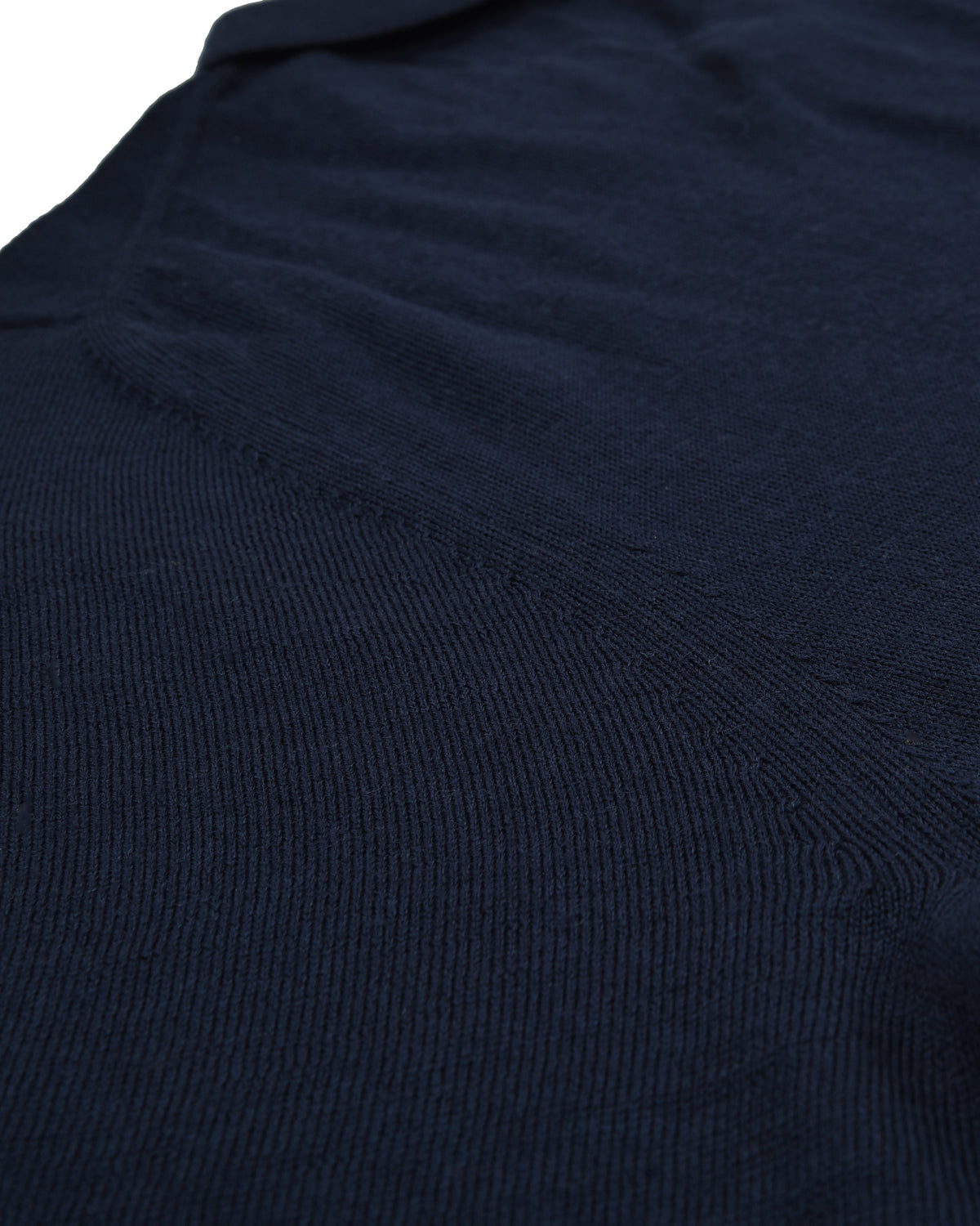 EZS Merino Wool Navy Long Sleeve Polo - 8