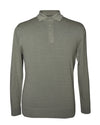 EZS Merino Wool Pale Olive  Long Sleeve Polo