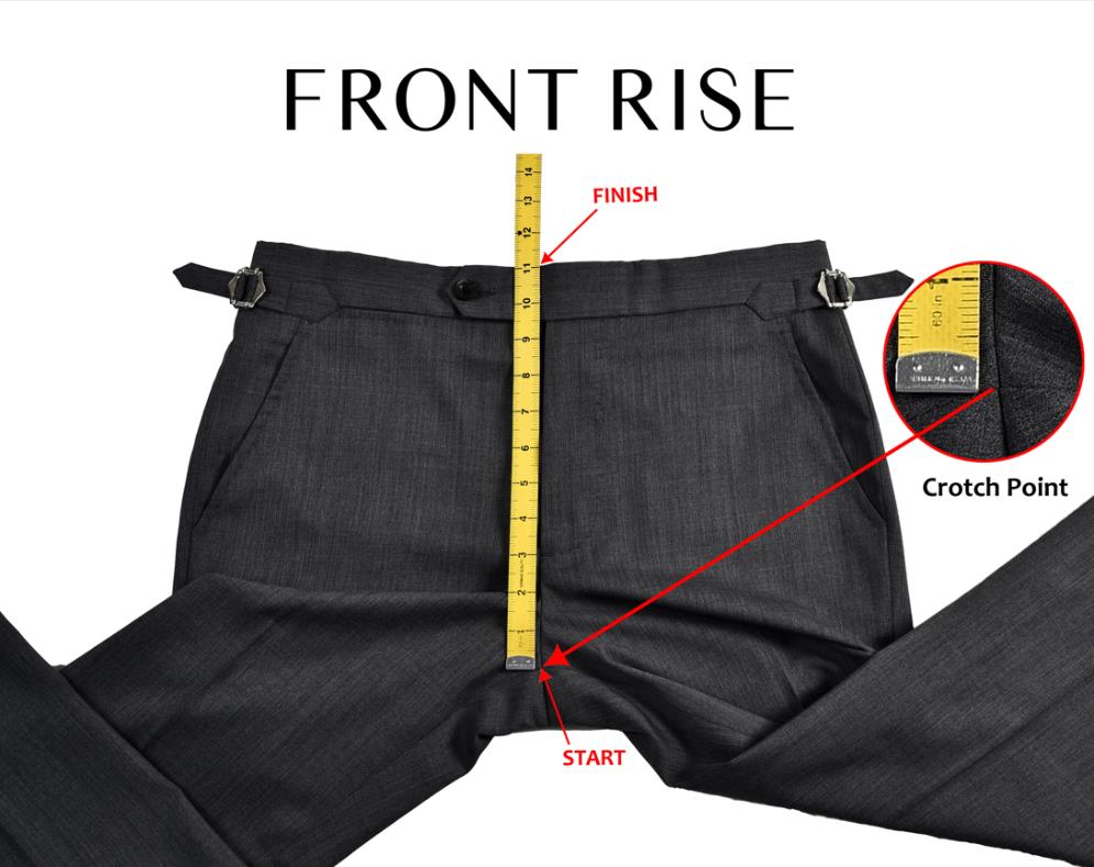 How to measure pant front rise