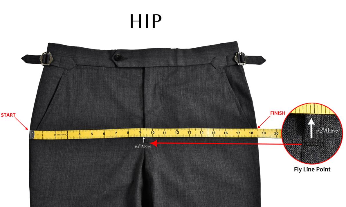 How to measure pant hip