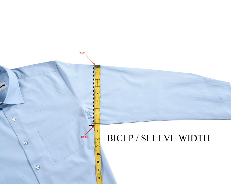 How to measure shirt bicep / sleeve width