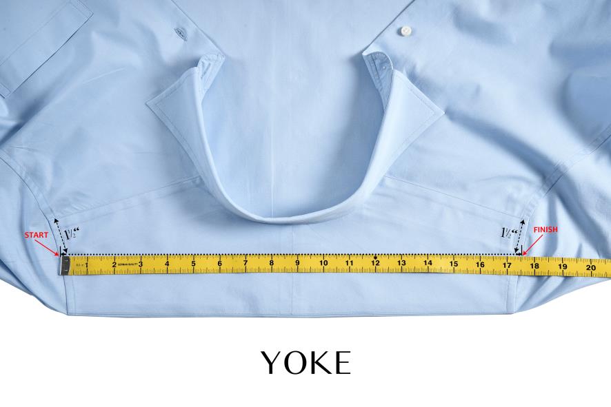 How to measure shirt shoulders (yoke)