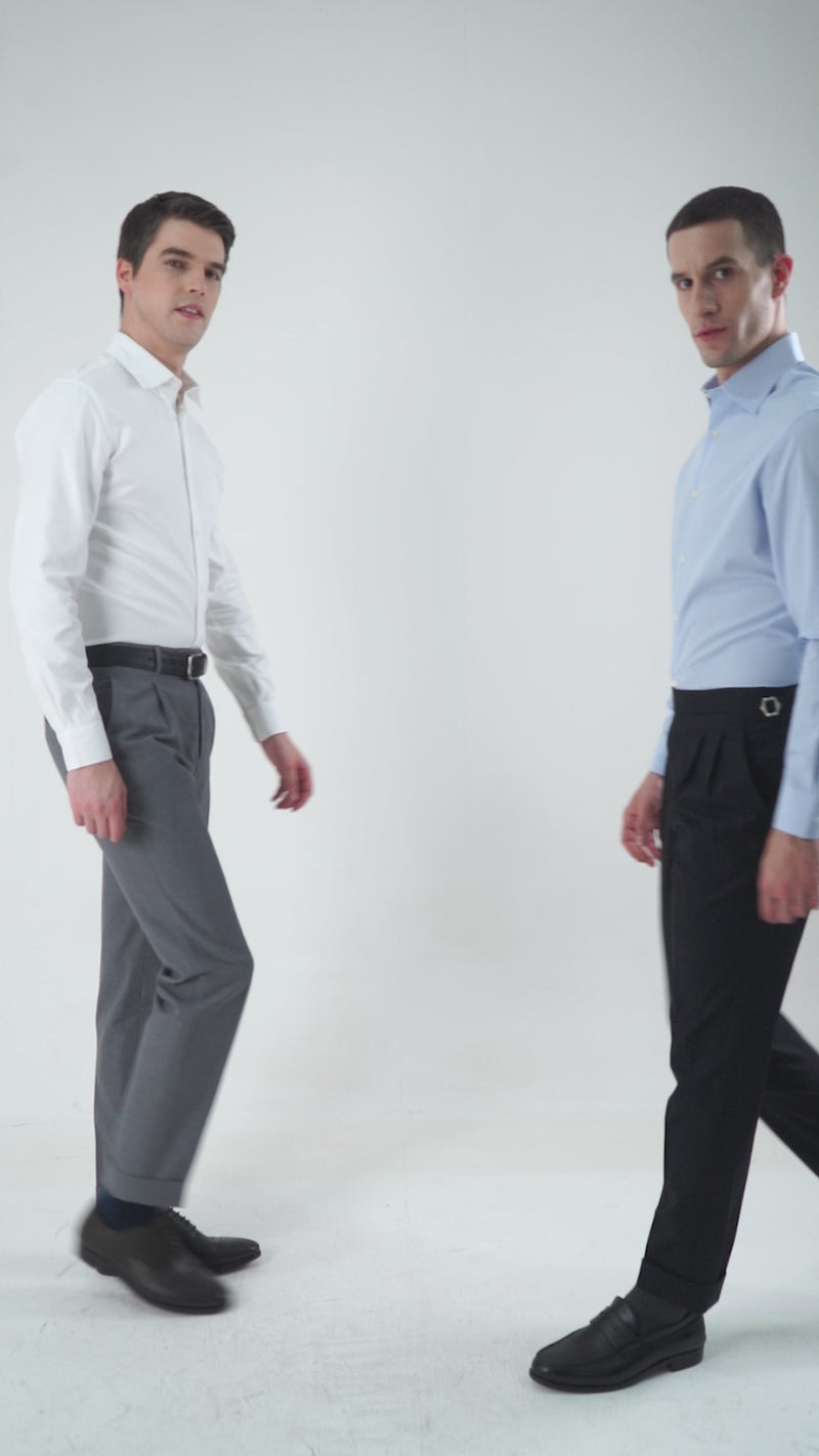 Blue Pin Stripes on White Shirt