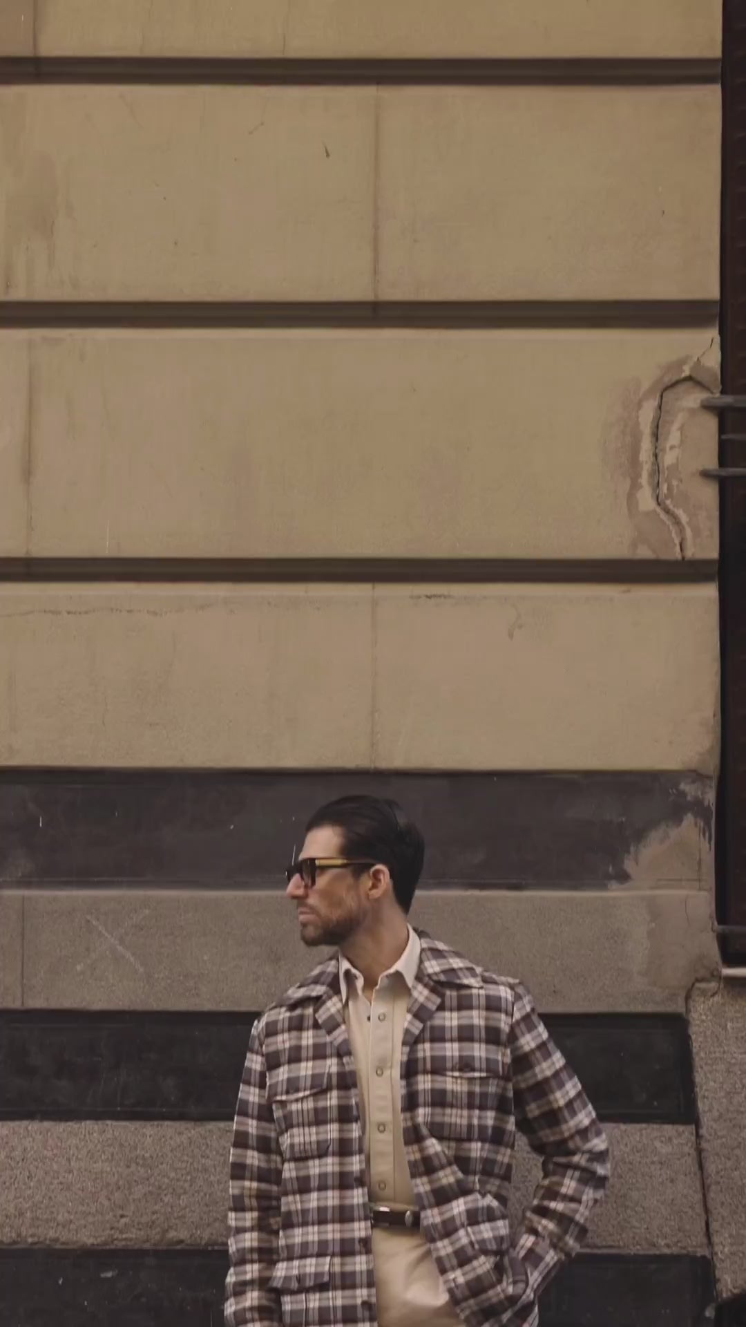 Pleated Khaki Twill Pant