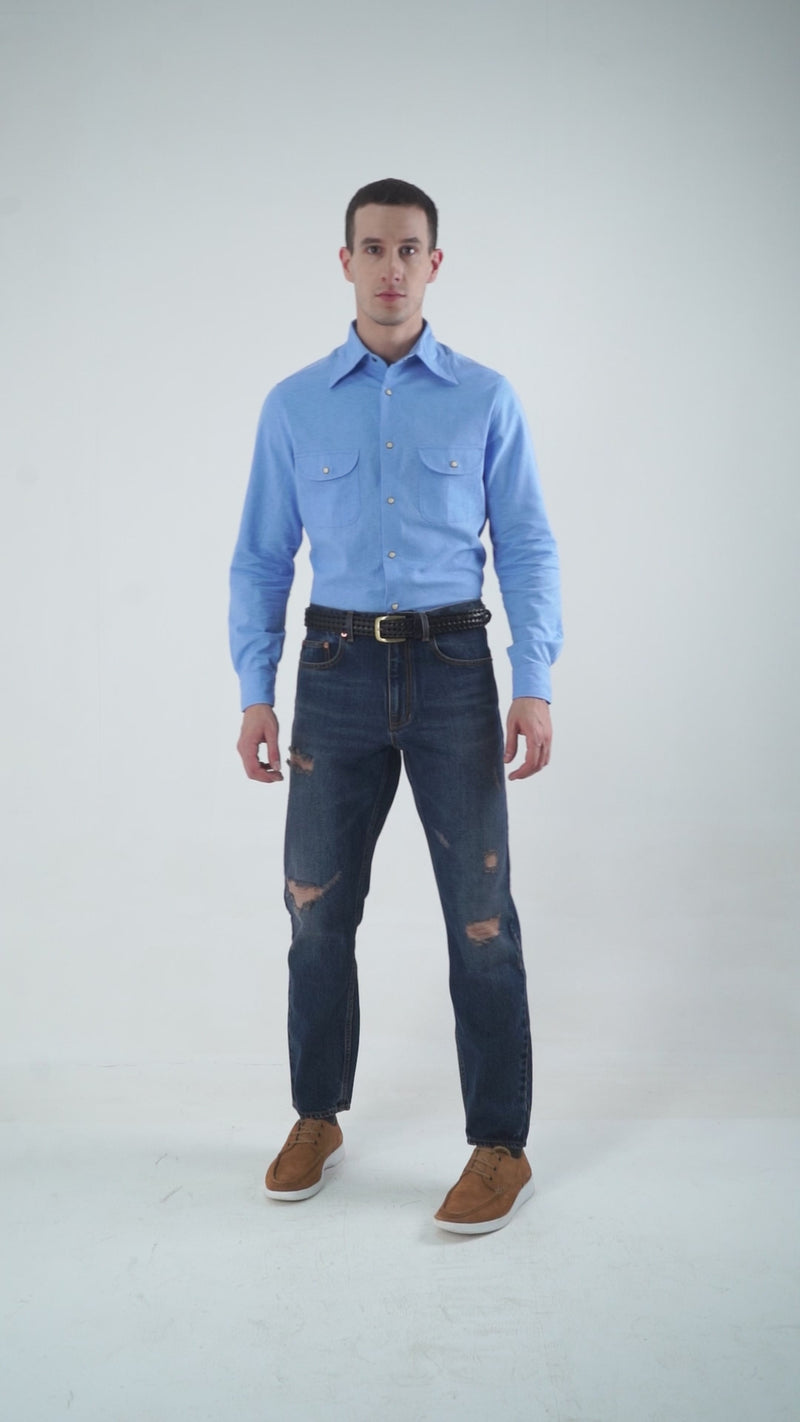 Blue Fresco Madapolam Chambray Western Shirt