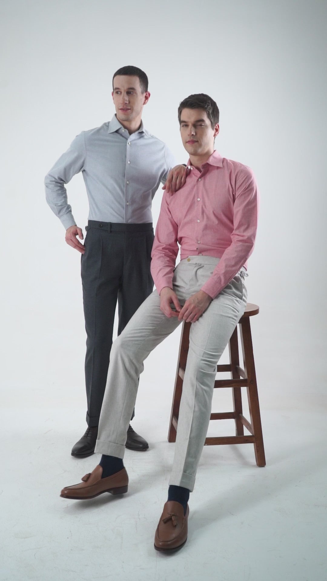 Grey Brushed Oxford Shirt