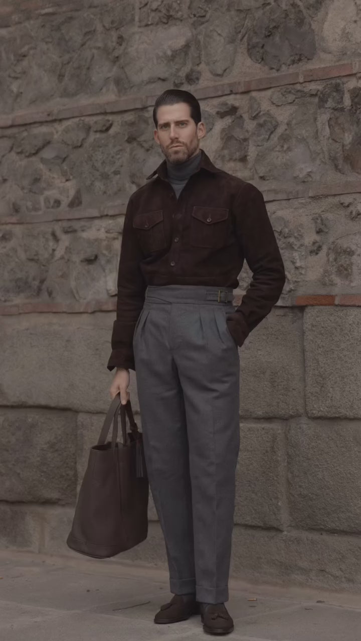 Brown Suede Leather Shirt