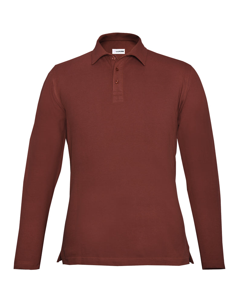 EZS Aria Rust Long Sleeve Polo