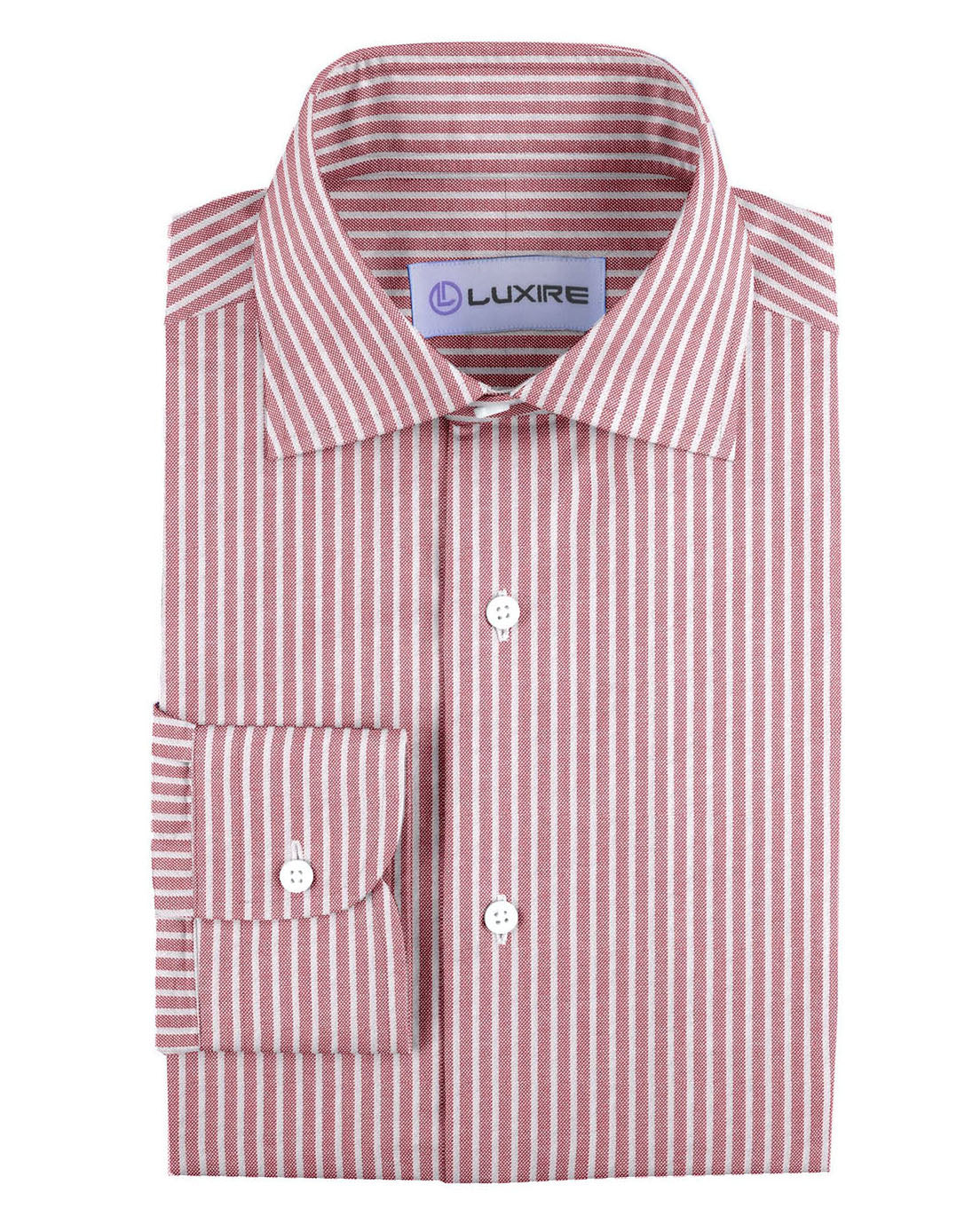 Pale Red White Pin Stripes Seersucker - 1