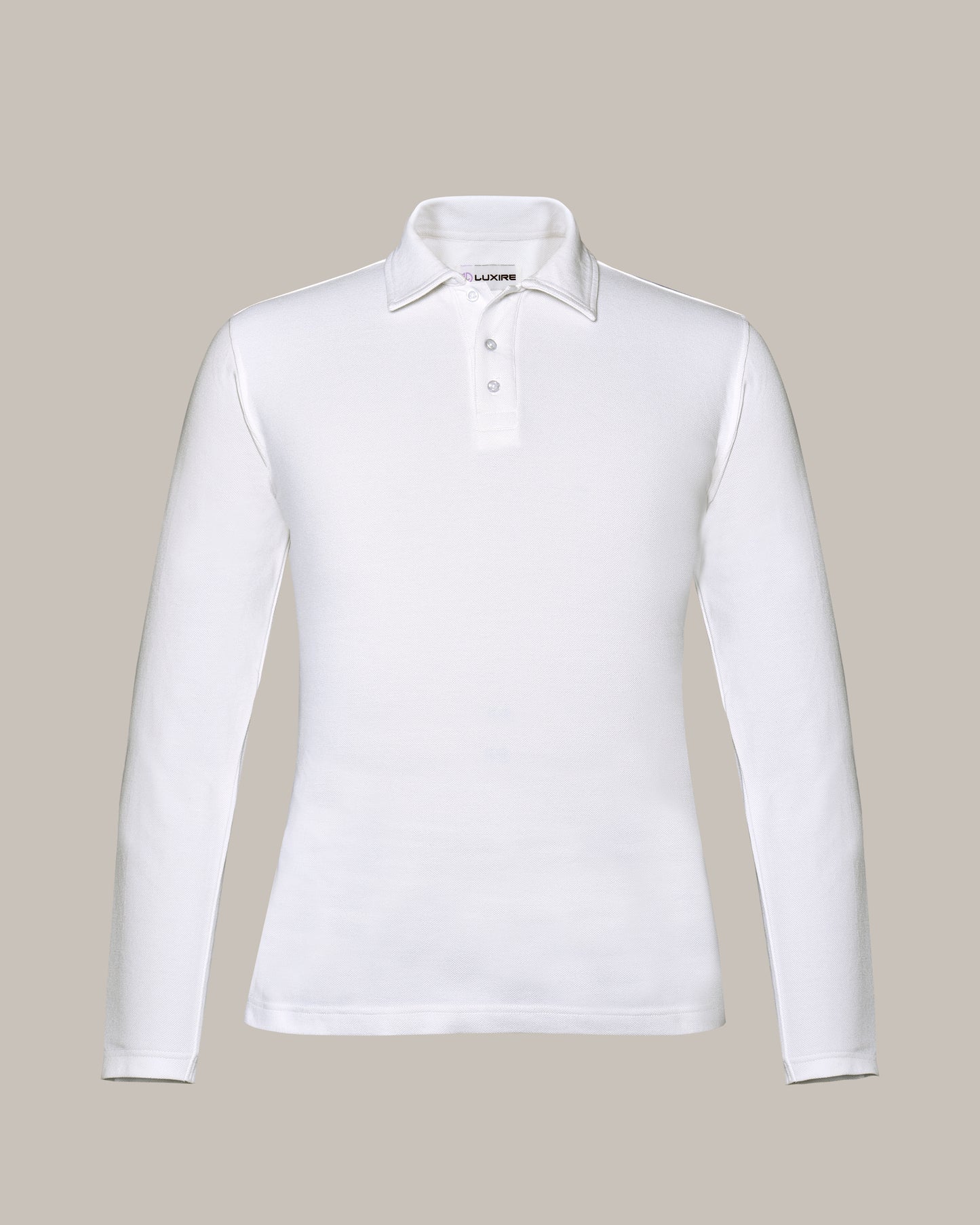 EZS Aria White Long Sleeve Polo