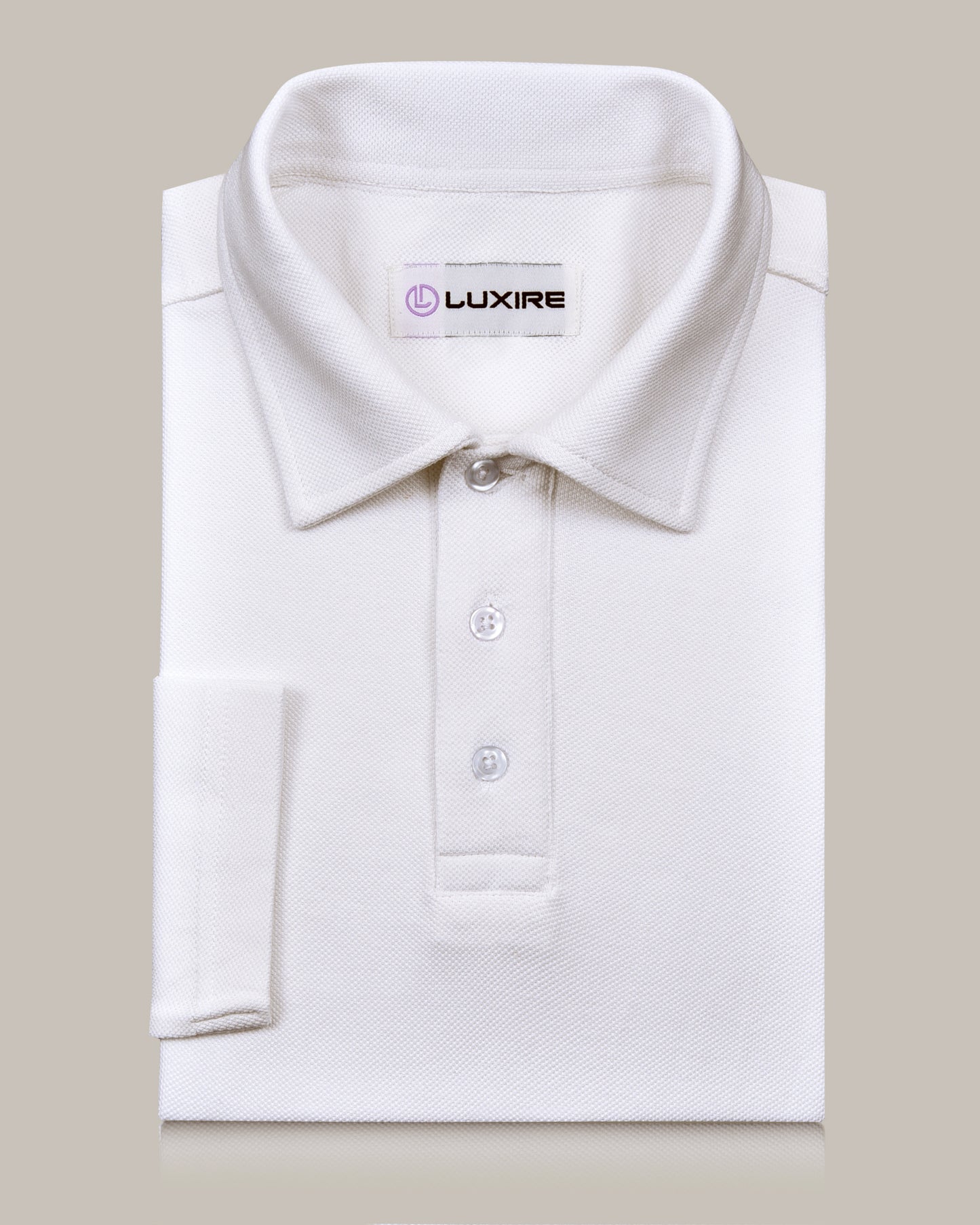 EZS Aria White Long Sleeve Polo