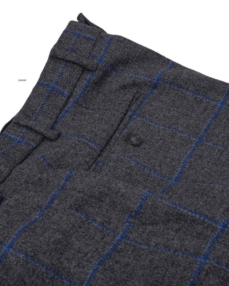 Holland & Sherry Tweed Wool Blue Sky Blue on Darkgrey