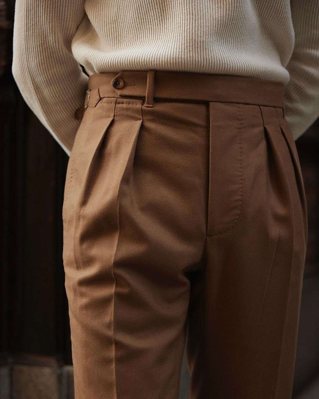 luxire high waisted dress pants Custom Men's Gurkha Pants in Brisbane Linen Pink Twill Luxire Custom Clothing