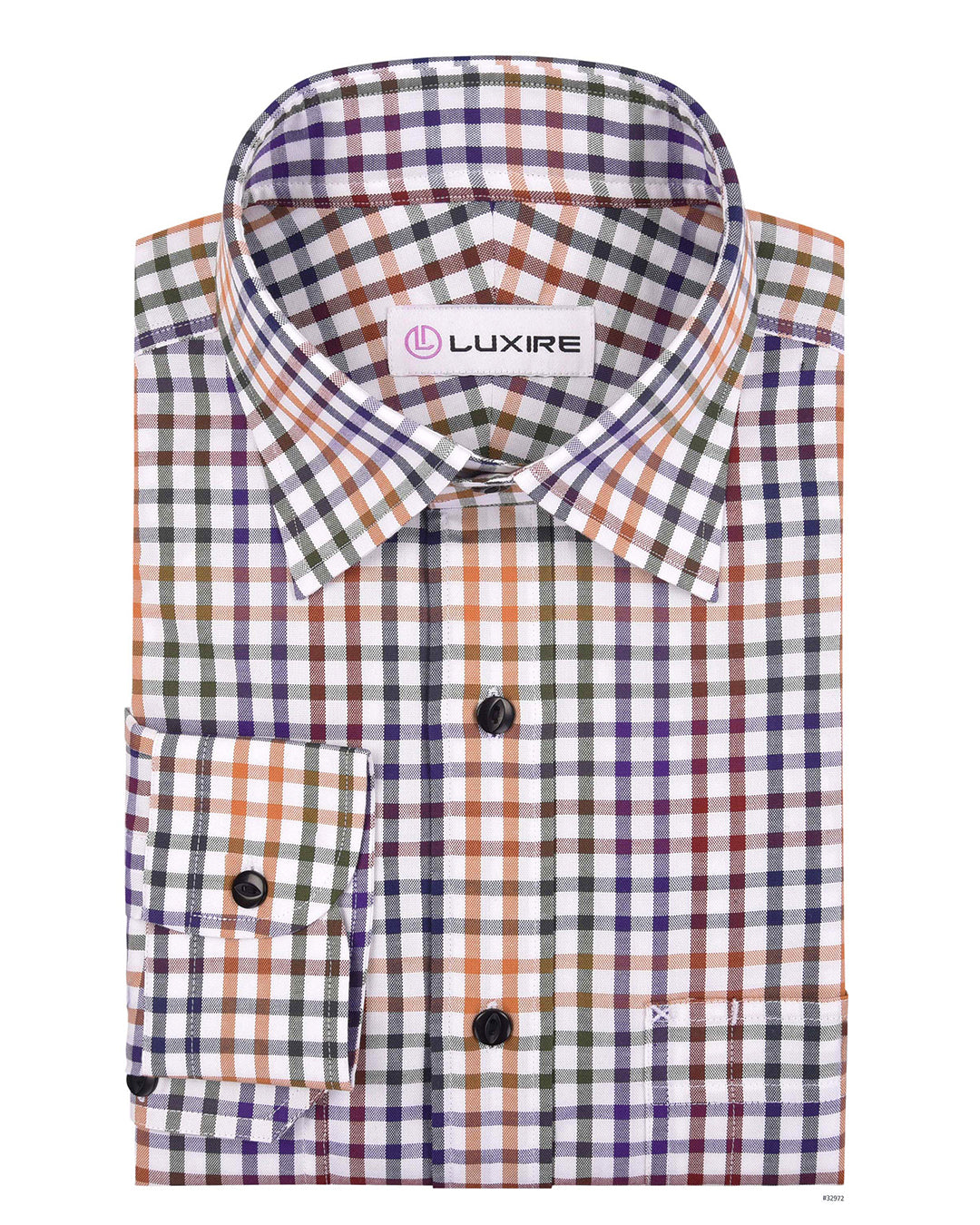 Country Checks Red Purple Green Oxford - 1