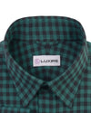 Green Black Gingham Twill Flannel Work Shirt