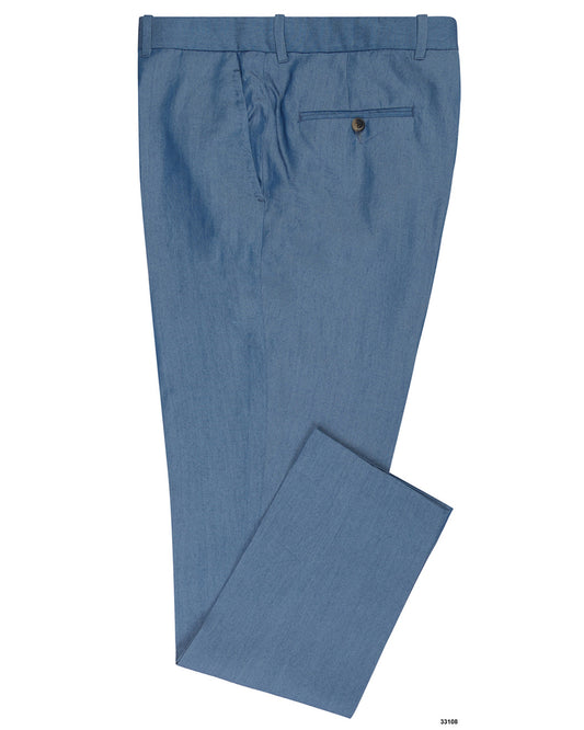 Blue Plain Cotton Pant