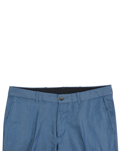 Blue Plain Cotton Pant