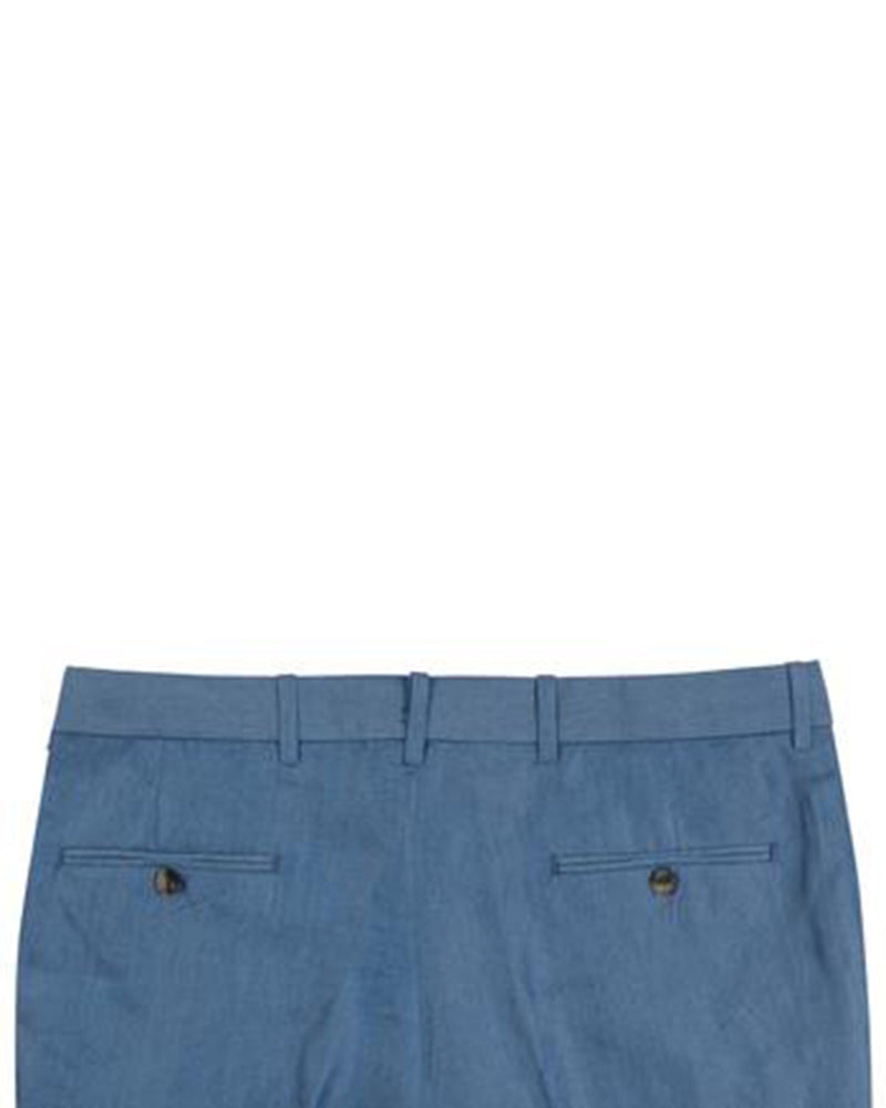 Blue Plain Cotton Pants