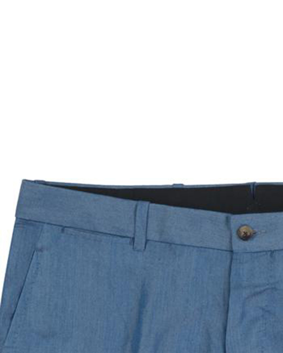 Blue Plain Cotton Pants